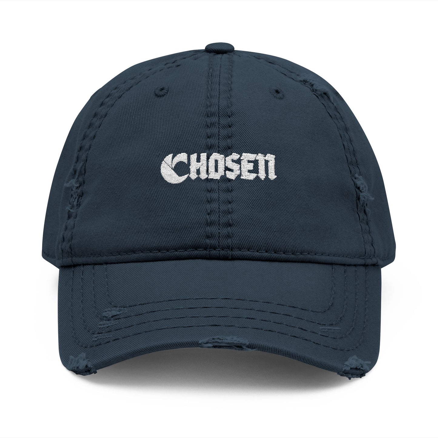 C-Logo Distressed Dad Hat with 'C'hosen' Embroidery -”Chosen by Fire, Forged by Purpose”
