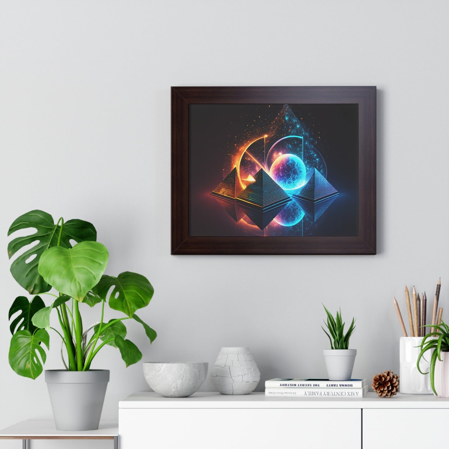 SUBINAC Cosmic Pyramids Framed Horizontal Poster