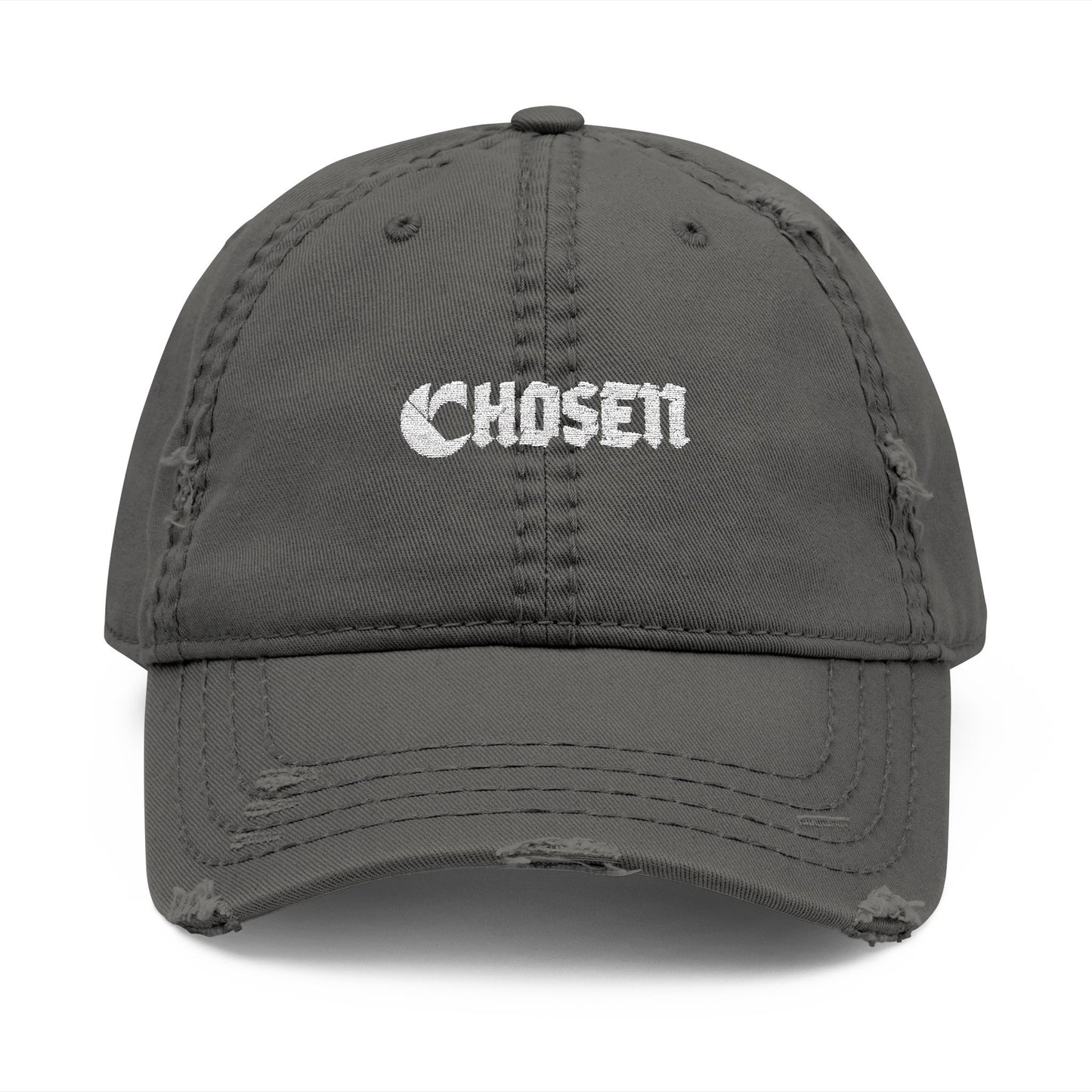 C-Logo Distressed Dad Hat with 'C'hosen' Embroidery -”Chosen by Fire, Forged by Purpose”