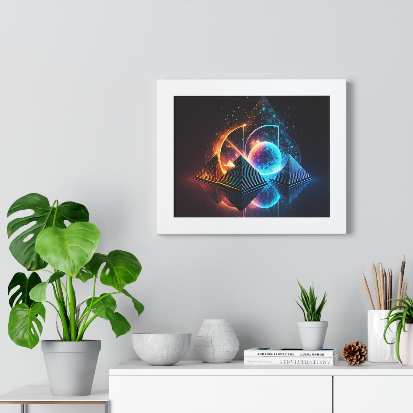 SUBINAC Cosmic Pyramids Framed Horizontal Poster