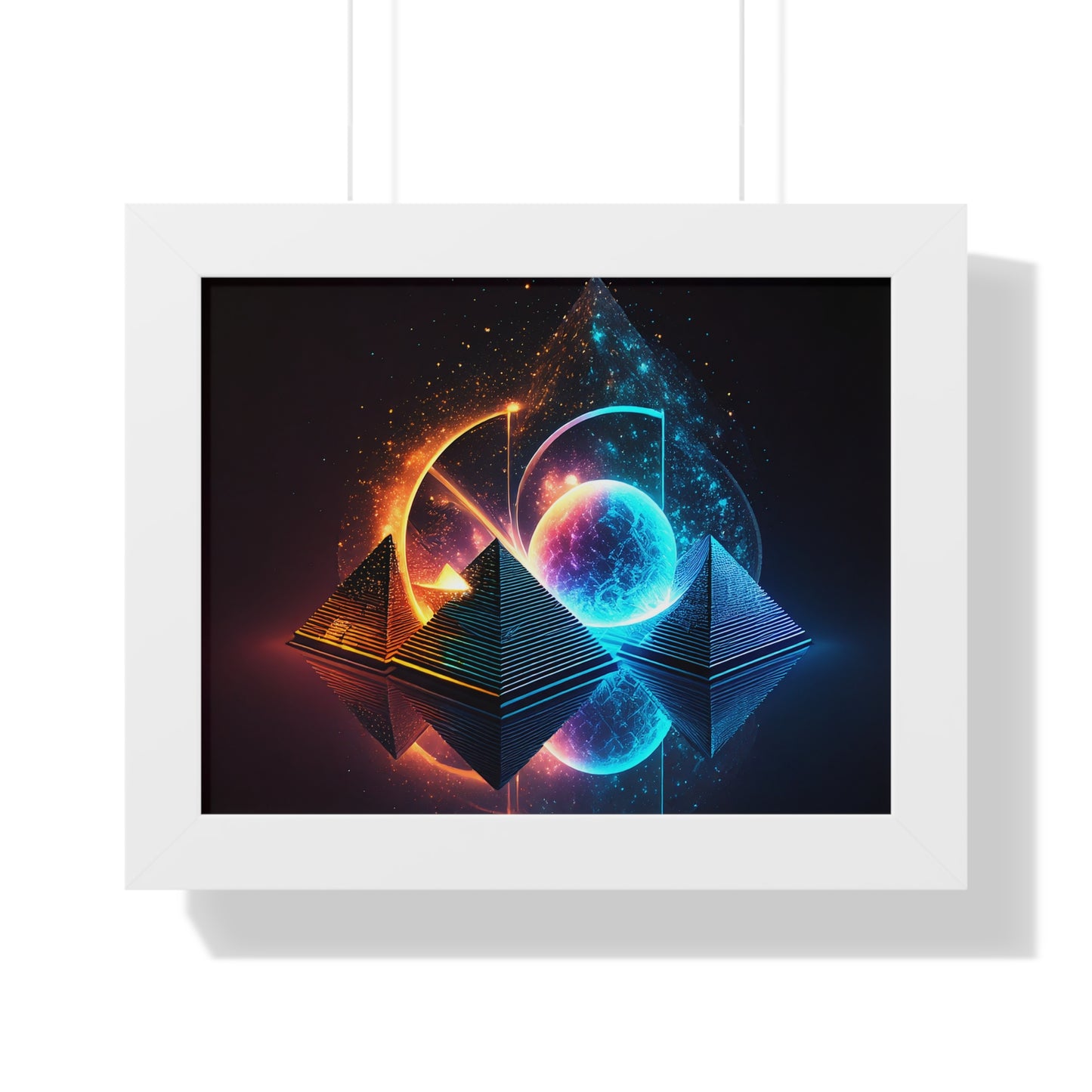 SUBINAC Cosmic Pyramids Framed Horizontal Poster