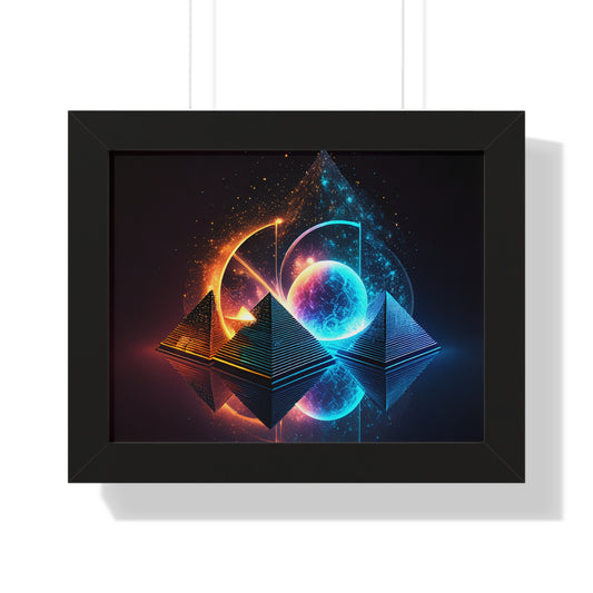 SUBINAC Cosmic Pyramids Framed Horizontal Poster
