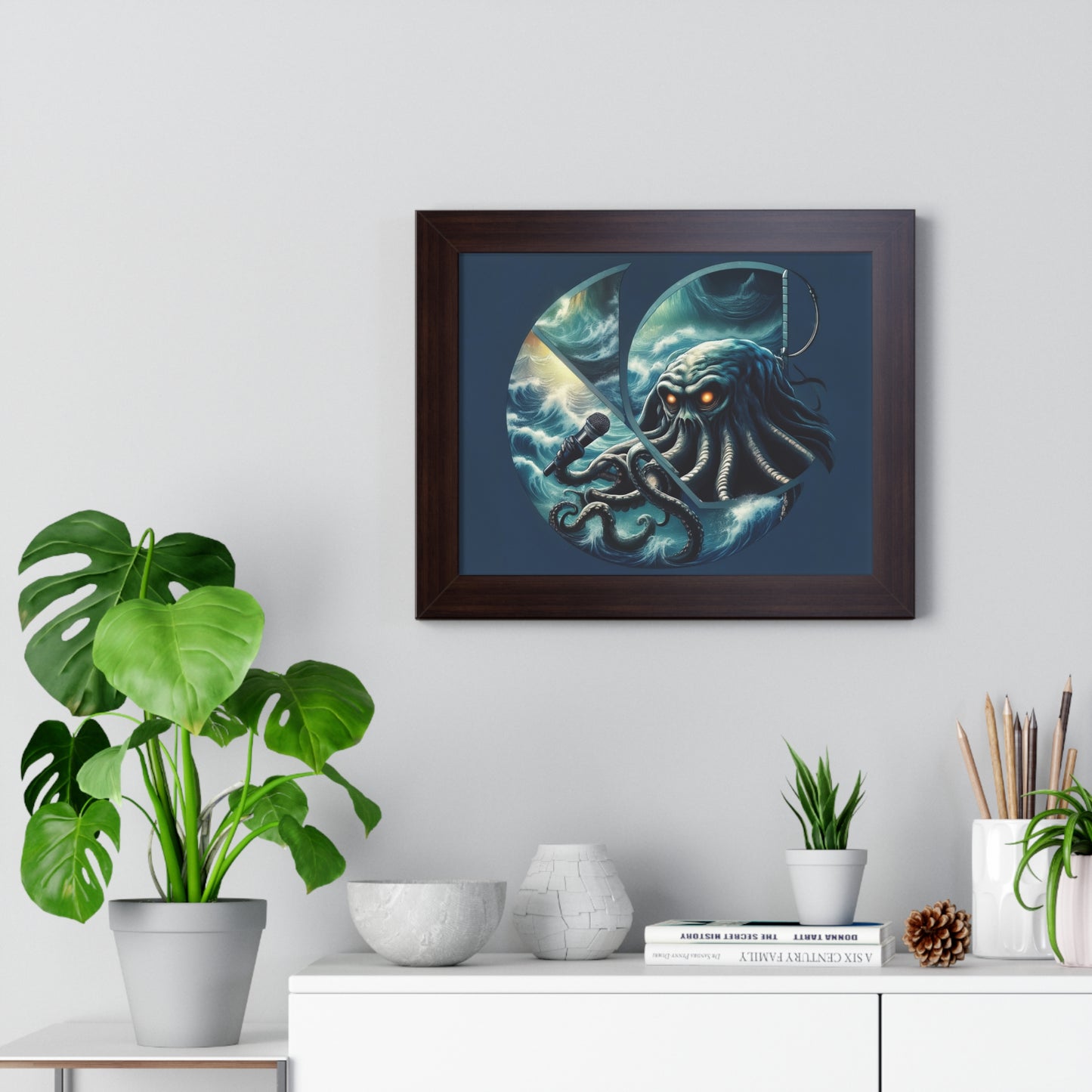 Cthulhu C-Logo Framed Poster – Dark Fantasy Wall Decor