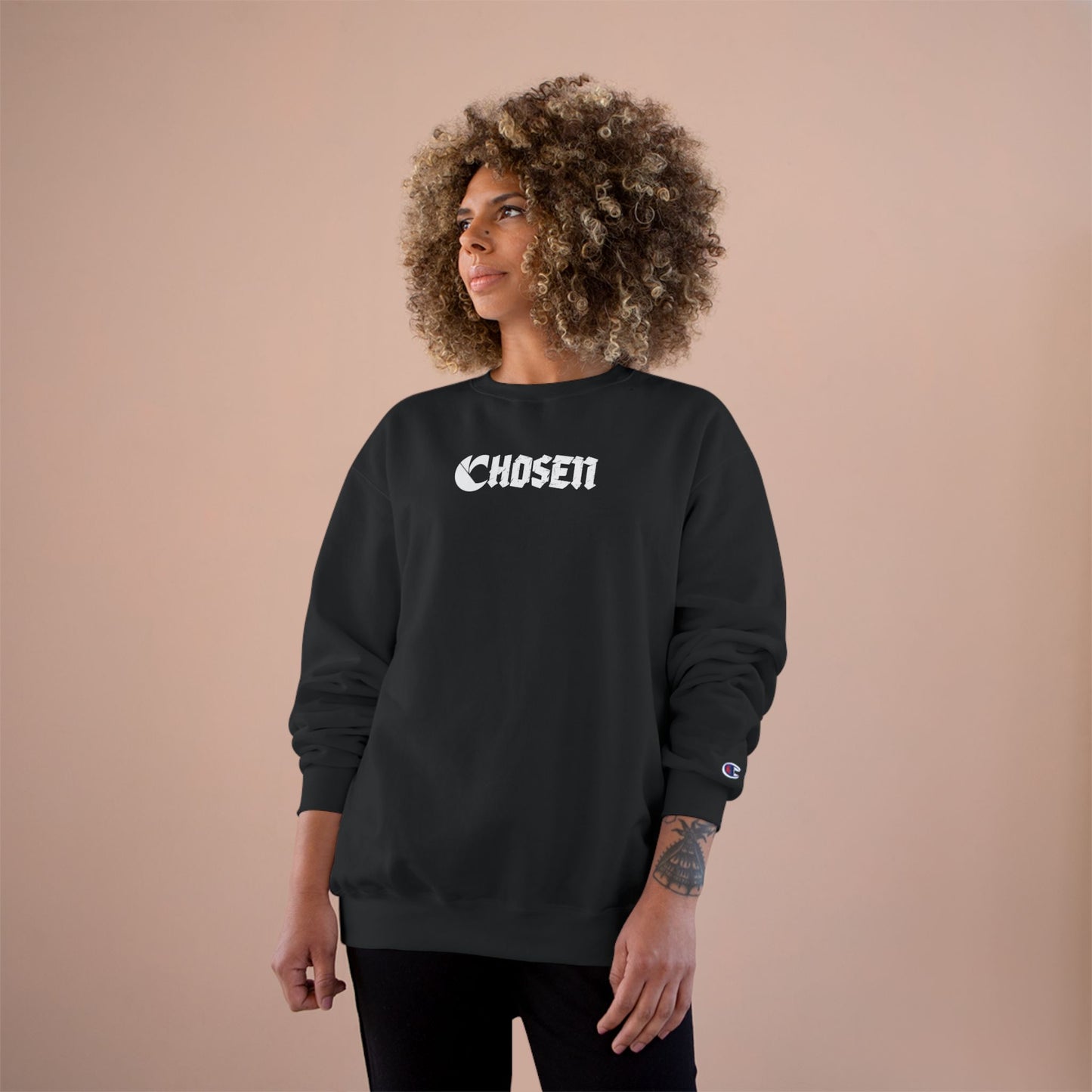 Chosen C-Logo "Pyramid" Graphic Champion Sweatshirt - ”Chosen by Fire, Forged by Purpose”