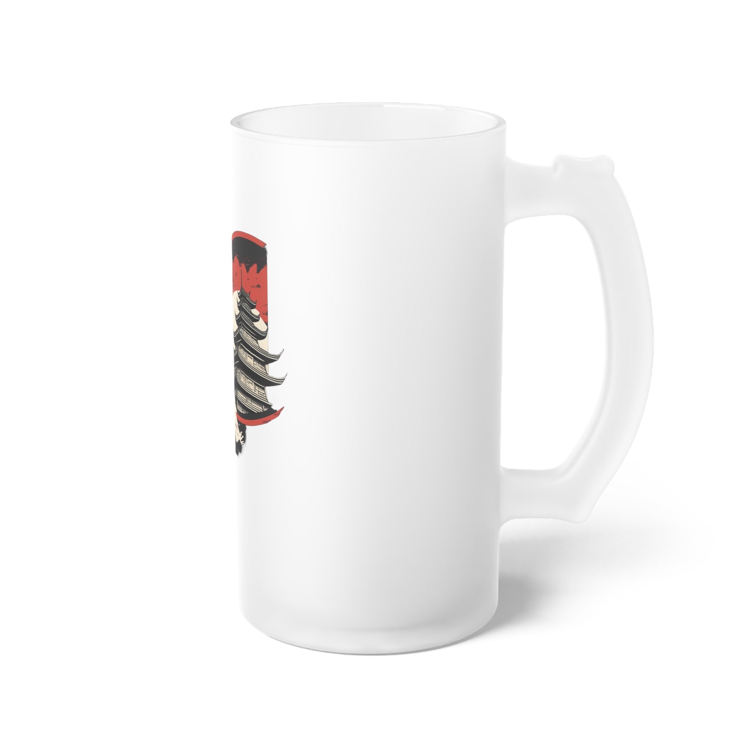C-Logo Japanese-Inspired Frosted Glass Beer Mug