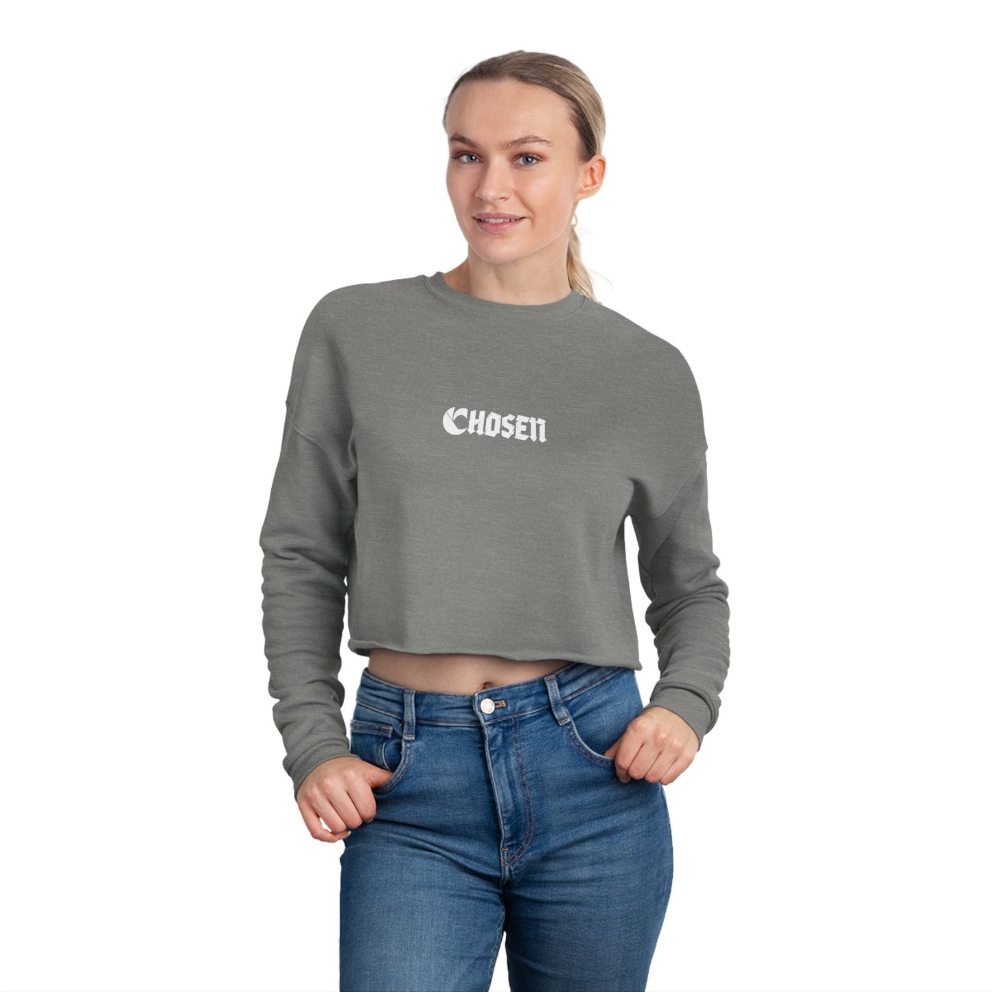 "C'hosen" C-Logo Cropped Sweatshirt - ”Chosen by Fire, Forged by Purpose”