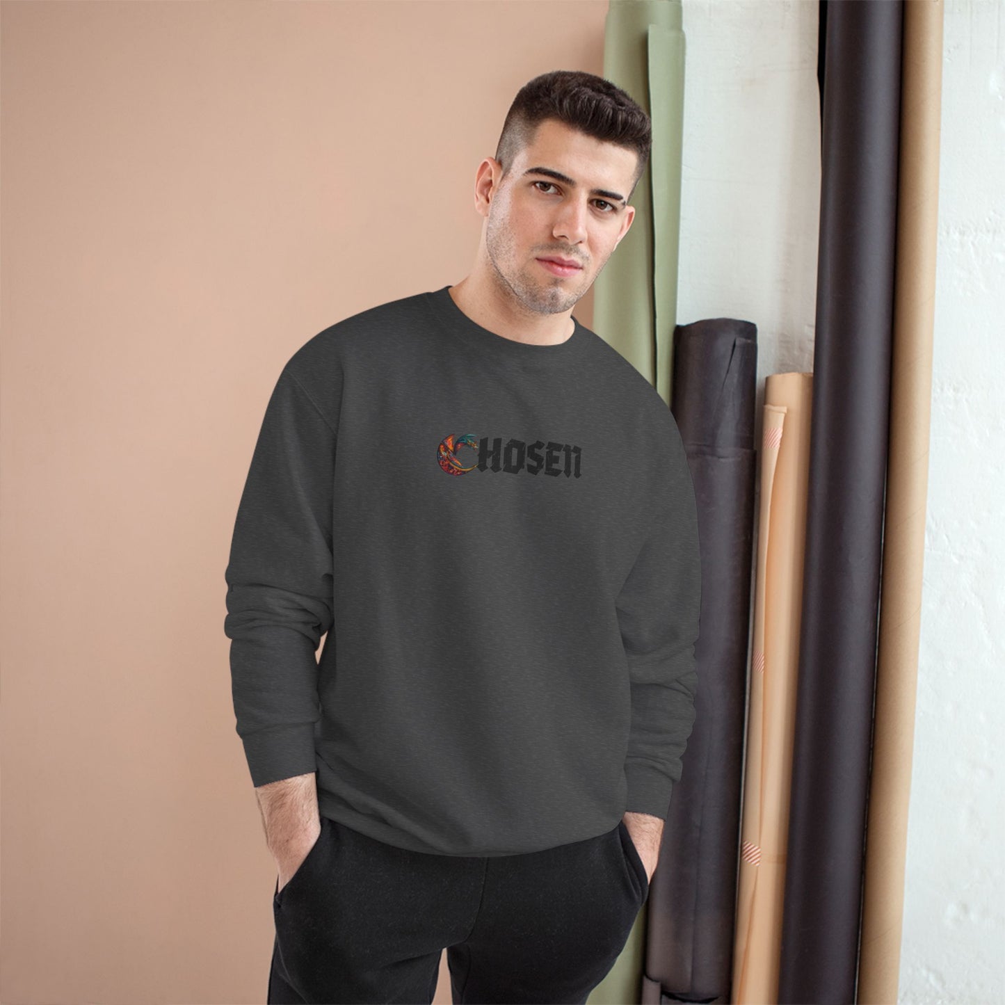 Chosen C-Logo Dragon Graphic Champion Sweatshirt - ”Chosen by Fire, Forged by Purpose”