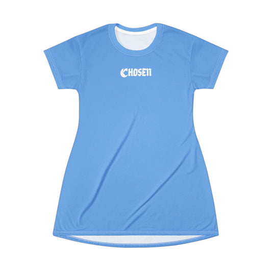 C'hosen C-Logo Blue T-Shirt Dress for Casual Wear - ”Chosen by Fire, Forged by Purpose”