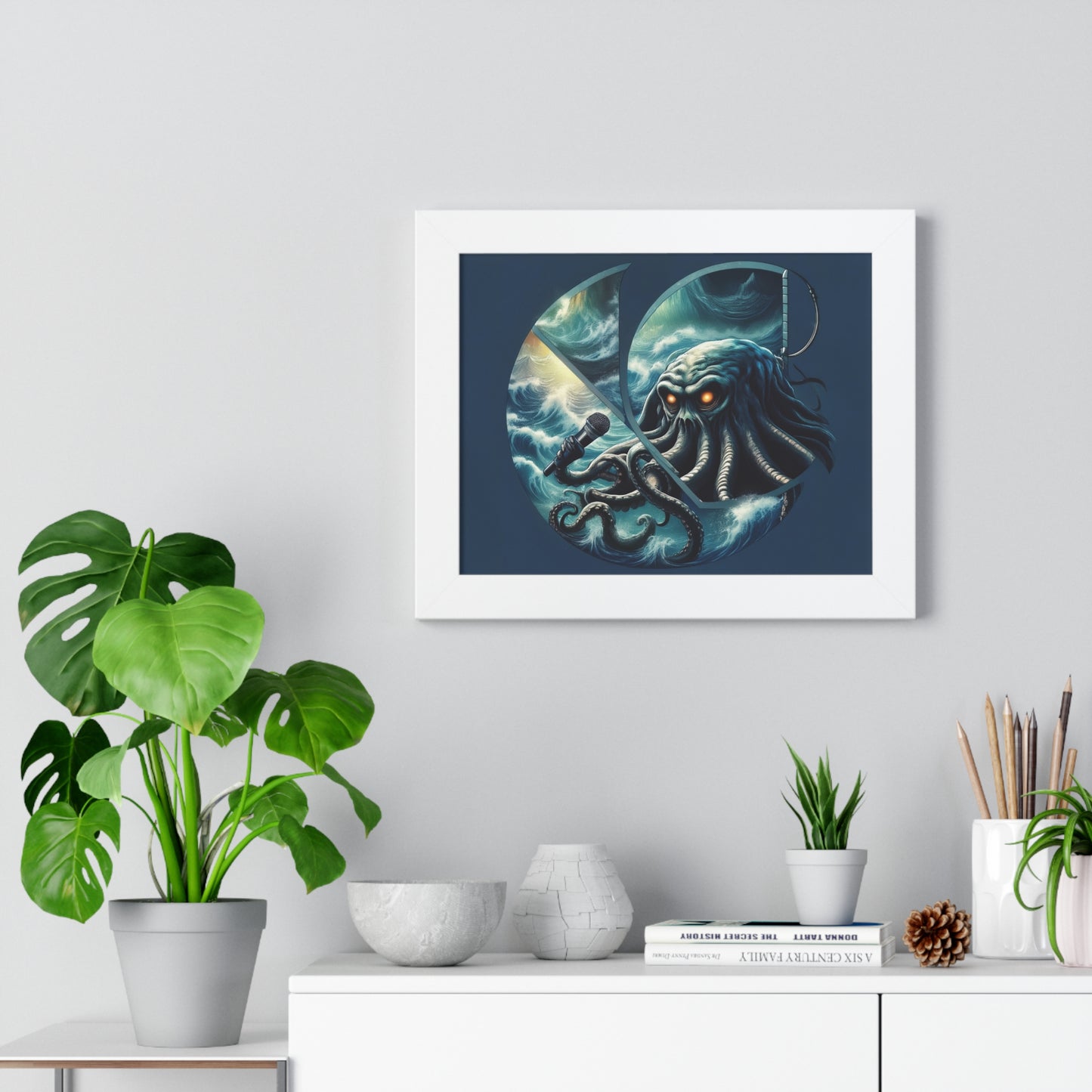 Cthulhu C-Logo Framed Poster – Dark Fantasy Wall Decor