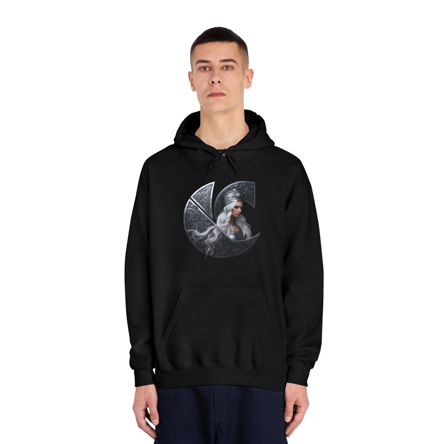 C-Logo "Nyx" Norse Cozy Hooded Sweatshirt