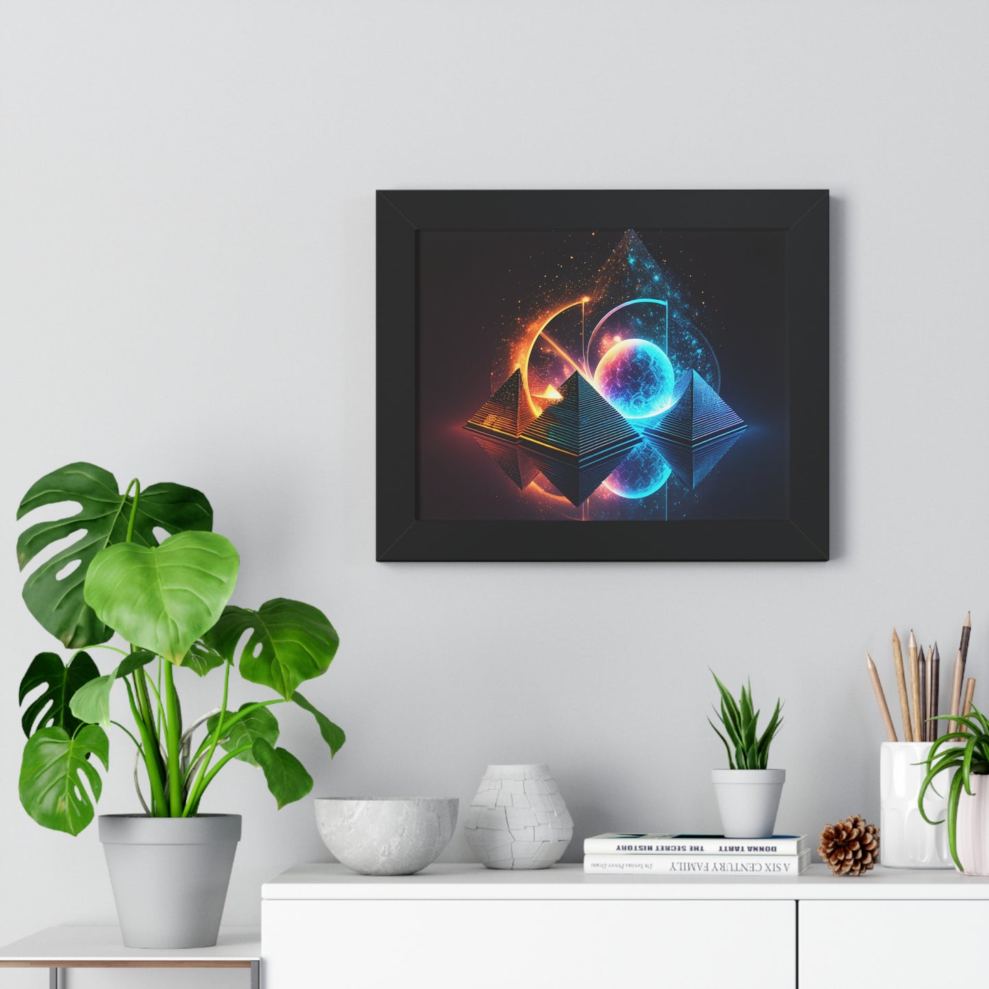 SUBINAC Cosmic Pyramids Framed Horizontal Poster