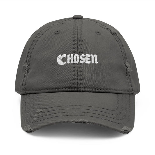 C-Logo Distressed Dad Hat with 'C'hosen' Embroidery -”Chosen by Fire, Forged by Purpose”