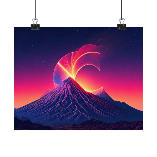 SUBINAC Vibrant Volcano Art Poster Matte