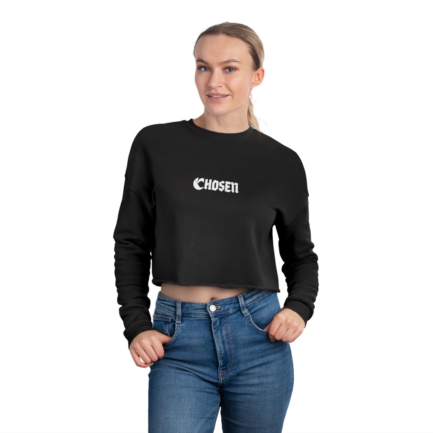 "C'hosen" C-Logo Cropped Sweatshirt - ”Chosen by Fire, Forged by Purpose”