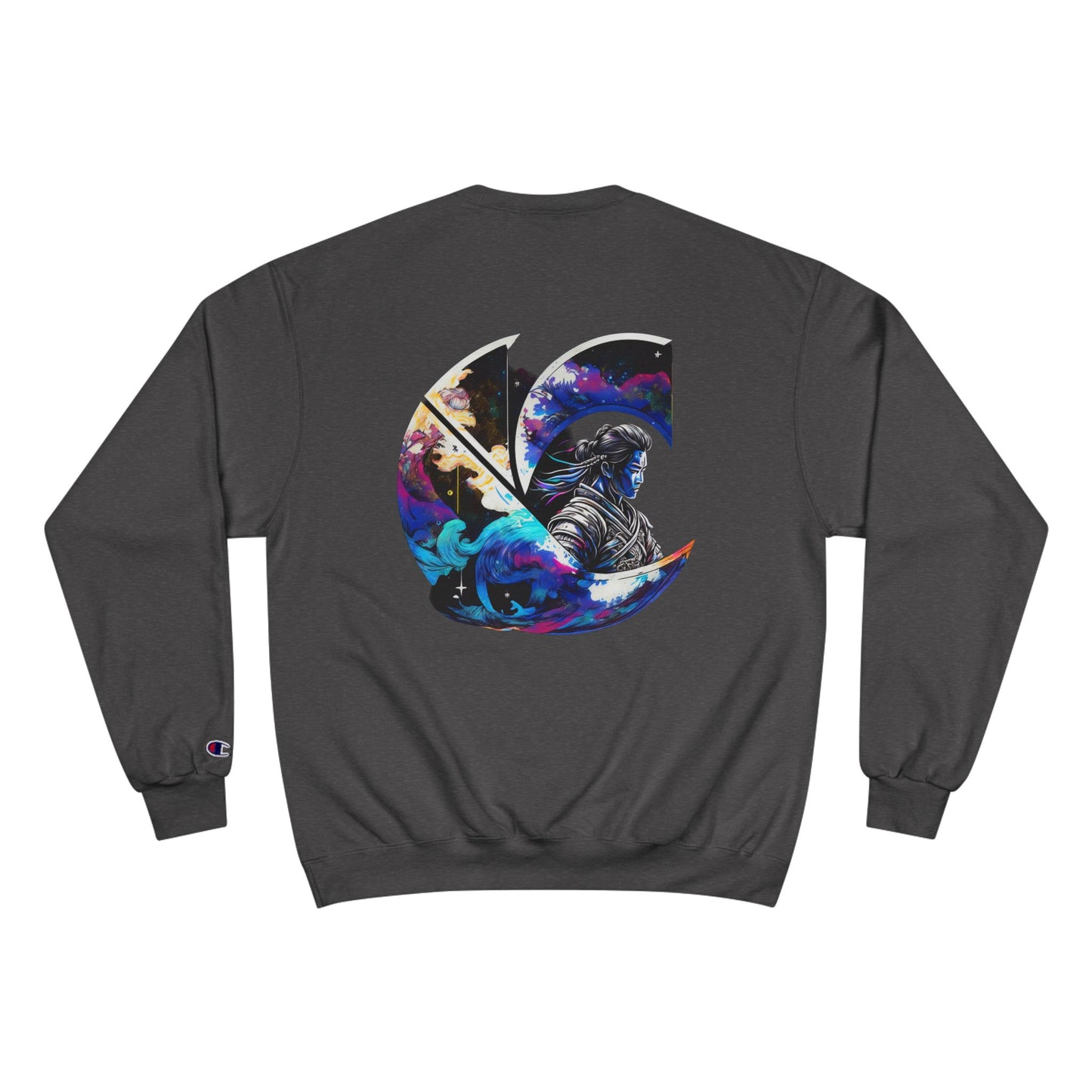 Chosen C-Logo "Samurai Wave" Graphic Champion Sweatshirt - ”Chosen by Fire, Forged by Purpose”