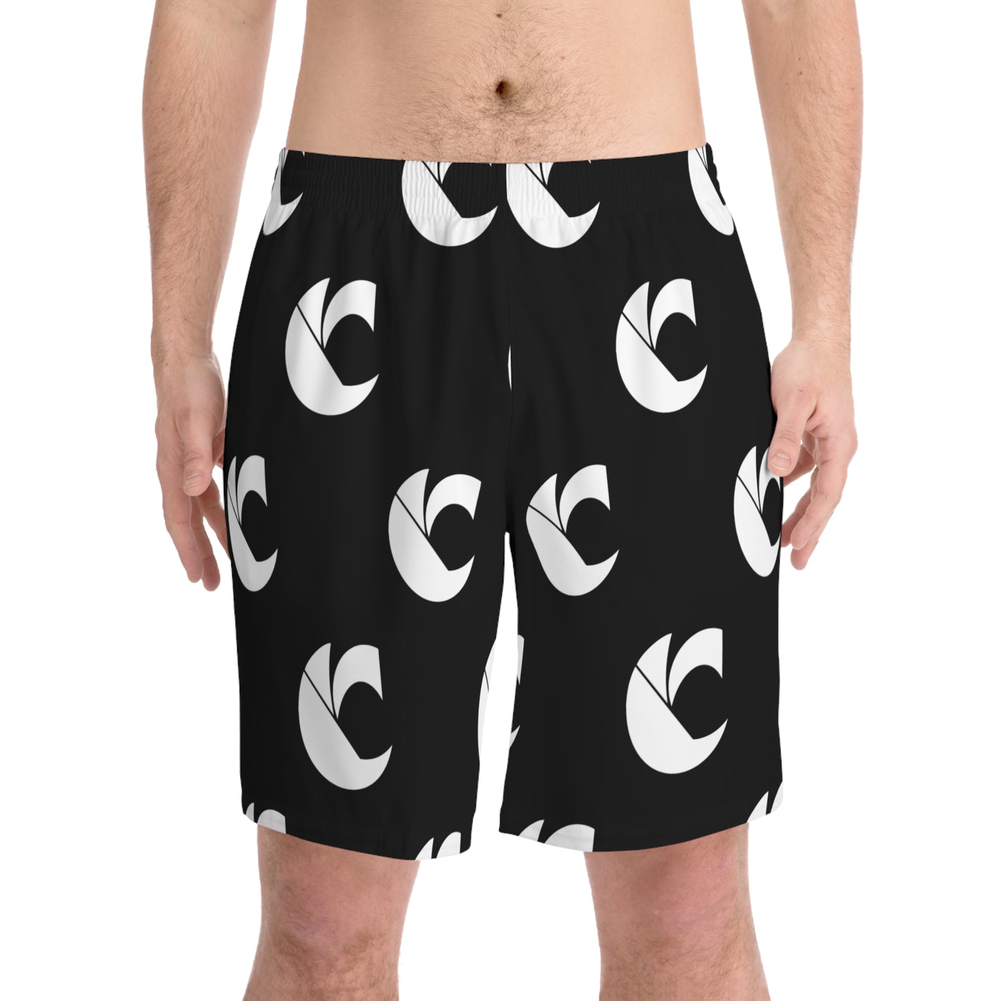 C-Logo Elastic Waist Shorts - Full Print