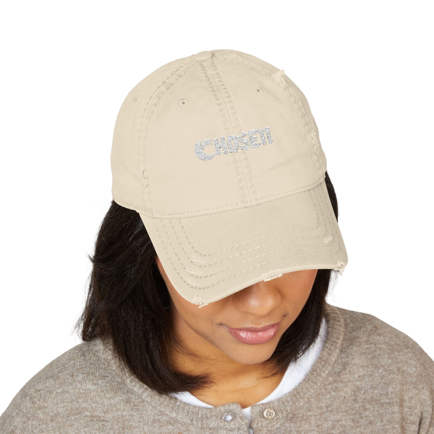 C-Logo Distressed Dad Hat with 'C'hosen' Embroidery -”Chosen by Fire, Forged by Purpose”